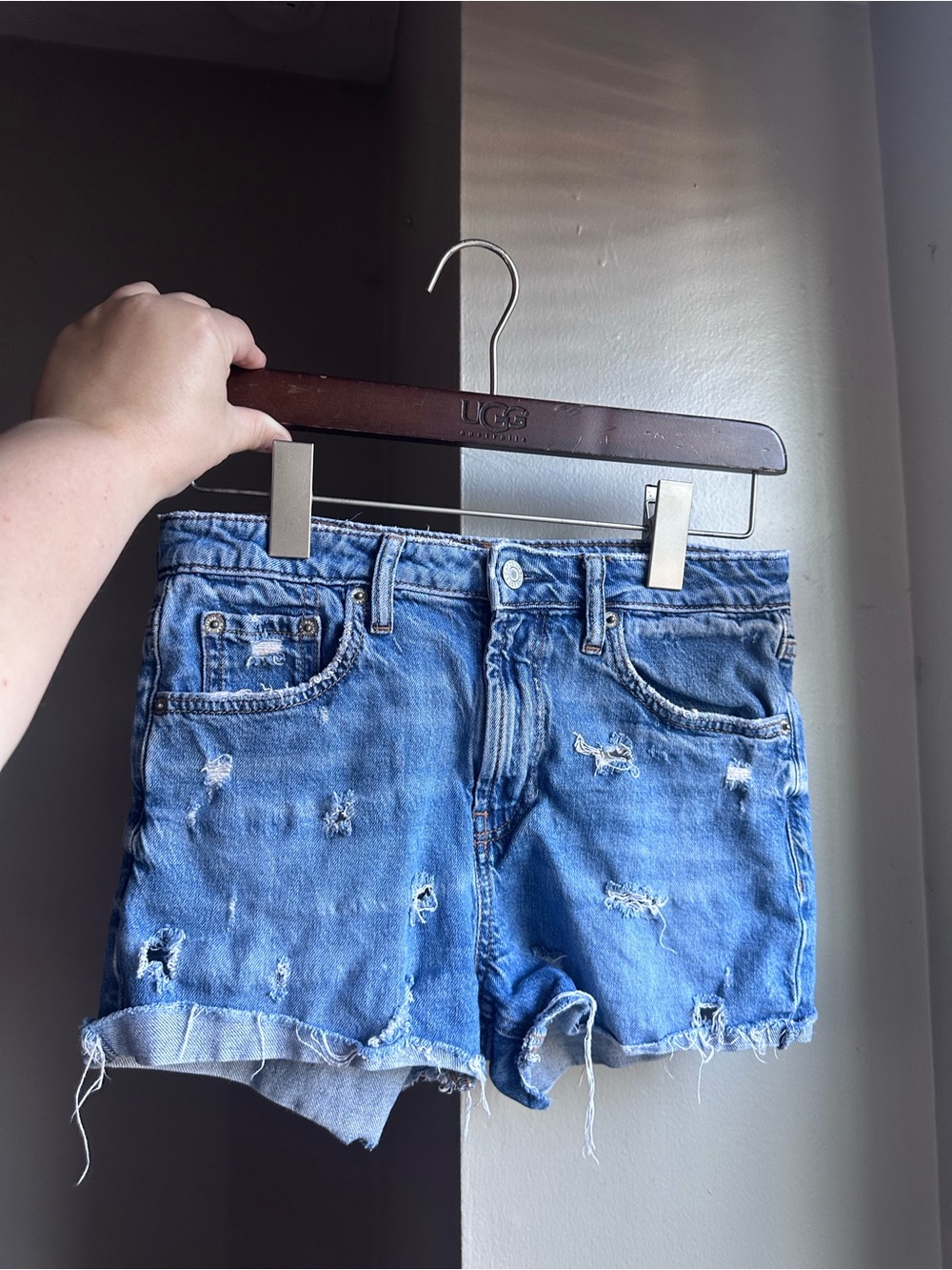 Gap Kids Girlfriend High Rise Light Blue Denim Shorts Youth Girls Size 14